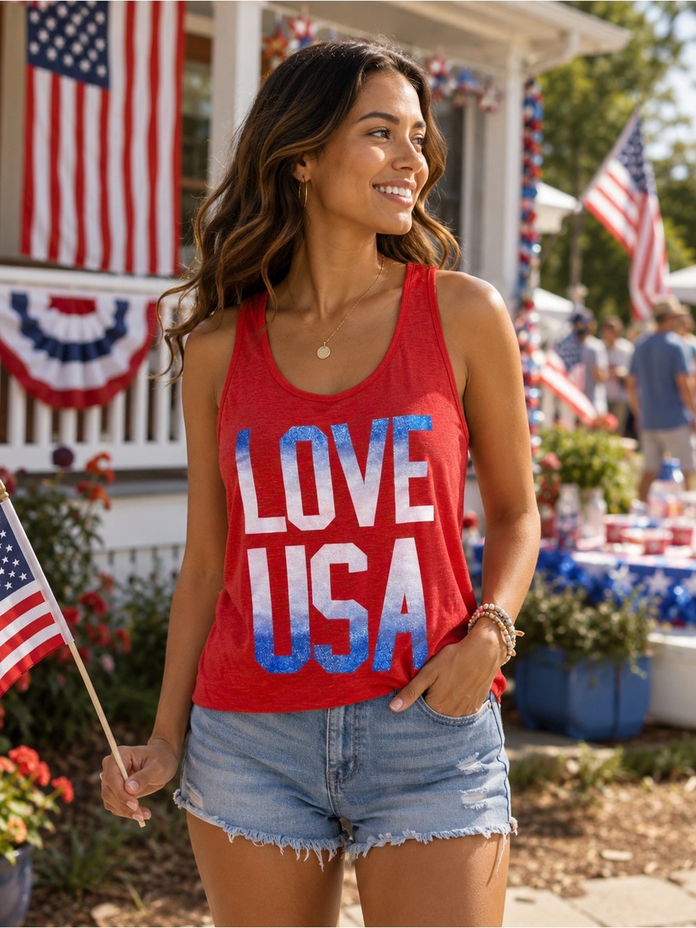 🇺🇸Red "LOVE USA" 🇺🇸Graphic Tank Top